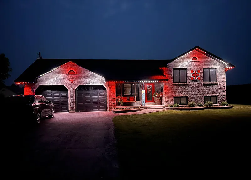 Exterior architectural work suitable for permanent LED lighting accents